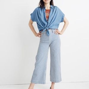 Madewell Wide-Legged Crop Pants Herringbone 28